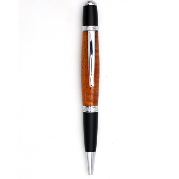 Hawaiiaanse Koa Wood Gatsby Pen - Zilver/Zwart