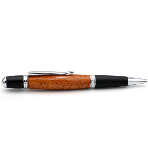 Hawaiiaanse Koa Wood Gatsby Pen - Zilver/Zwart