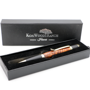 Hawaiian Koa Wood Gatsby Pen - Silver/Black