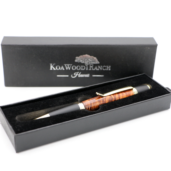 Hawaiiaanse Koa Wood Gatsby Pen - Zilver/Zwart