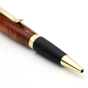 Hawaiian Koa Wood Gatsby Pen - Gold/Black