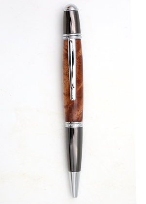 Hawaiian Koa Wood Gatsby Pen - Gunmetal /Chrome