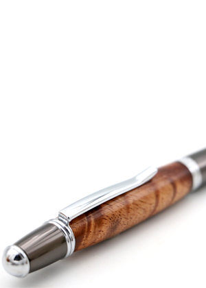Hawaiian Koa Wood Gatsby Pen - Gunmetal /Chrome
