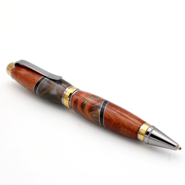 Hawaiian Koa and Rust Gray Swirl Resin Cigar Pen