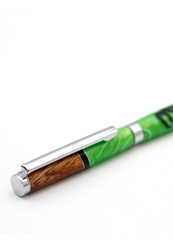 Hawaiian Koa Wood & Green Resin Slimline Pen