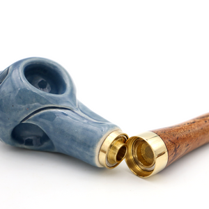 Koa Wood and Ceramic Manta Ray Pipe