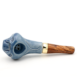 Koa Wood and Ceramic Manta Ray Pipe