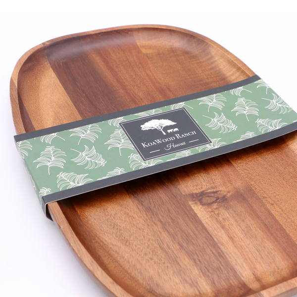 Hawaiian Koa Wood Plate - 12" x 8"