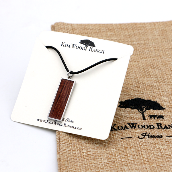 Koa Rectangle Pendant