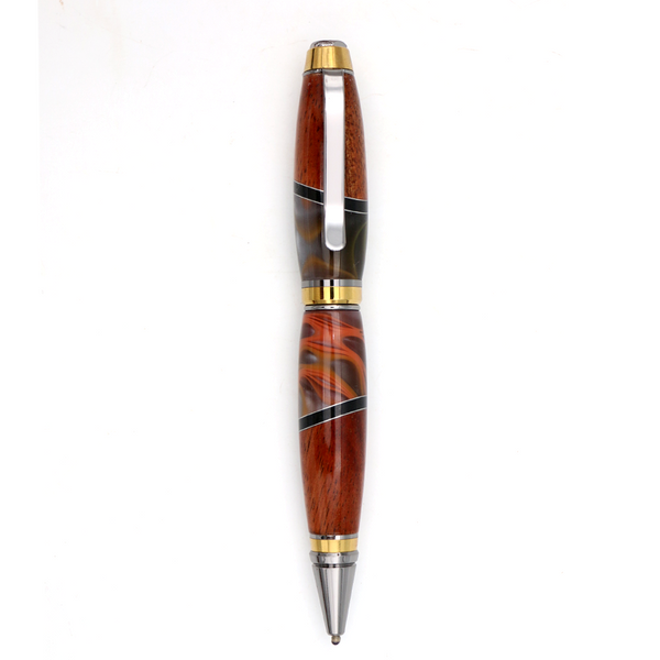 Hawaiian Koa and Rust Gray Swirl Resin Cigar Pen