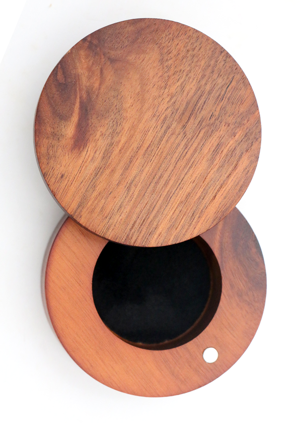 Koa Wood Round Box - Small