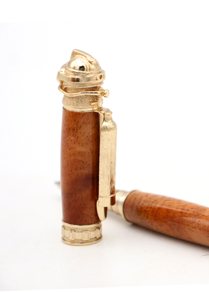Hawaiian Koa Wood Scuba Pen - 24kt Gold
