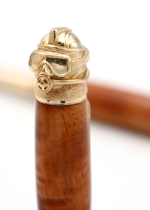 Hawaiian Koa Wood Scuba Pen - 24kt Gold