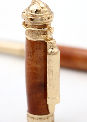 Hawaiian Koa Wood Scuba Pen - 24kt Gold