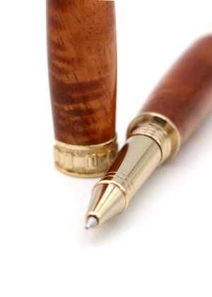 Hawaiian Koa Wood Scuba Pen - 24kt Gold