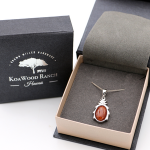 Pineapple Sterling Silver Koa Inlay Pendant