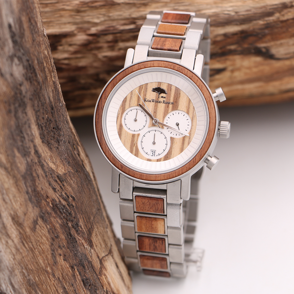 Koa Classic - Hawaiian Koa and Steel Watch