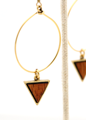 Koa Wood Triangle with Wire Hoop