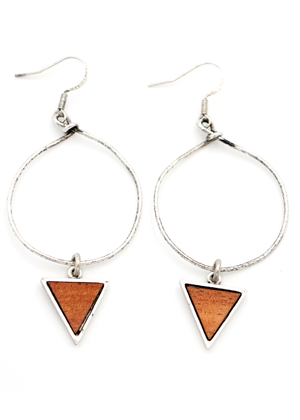Koa Wood Triangle with Wire Hoop