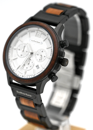 Ikaika - Hawaiian Koa and Black Stainless Steel Watch
