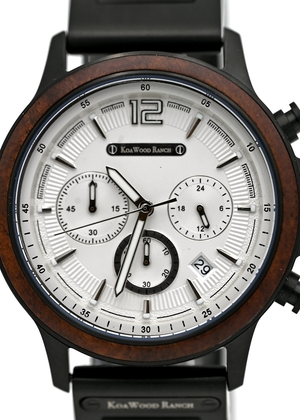 Ikaika - Hawaiian Koa and Black Stainless Steel Watch