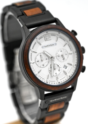 Ikaika - Hawaiian Koa and Black Stainless Steel Watch