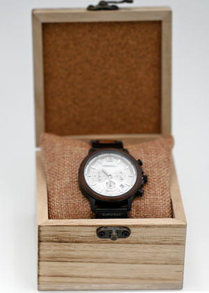 Ikaika - Hawaiian Koa and Black Stainless Steel Watch