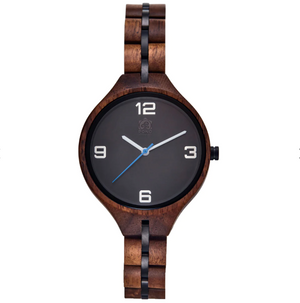Hawaiian Koa Wood Watch - Women's Minimalist Round Face