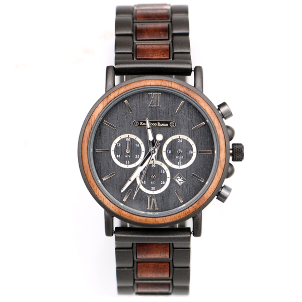 Lava - Hawaiian Koa Wood and Steel Watch