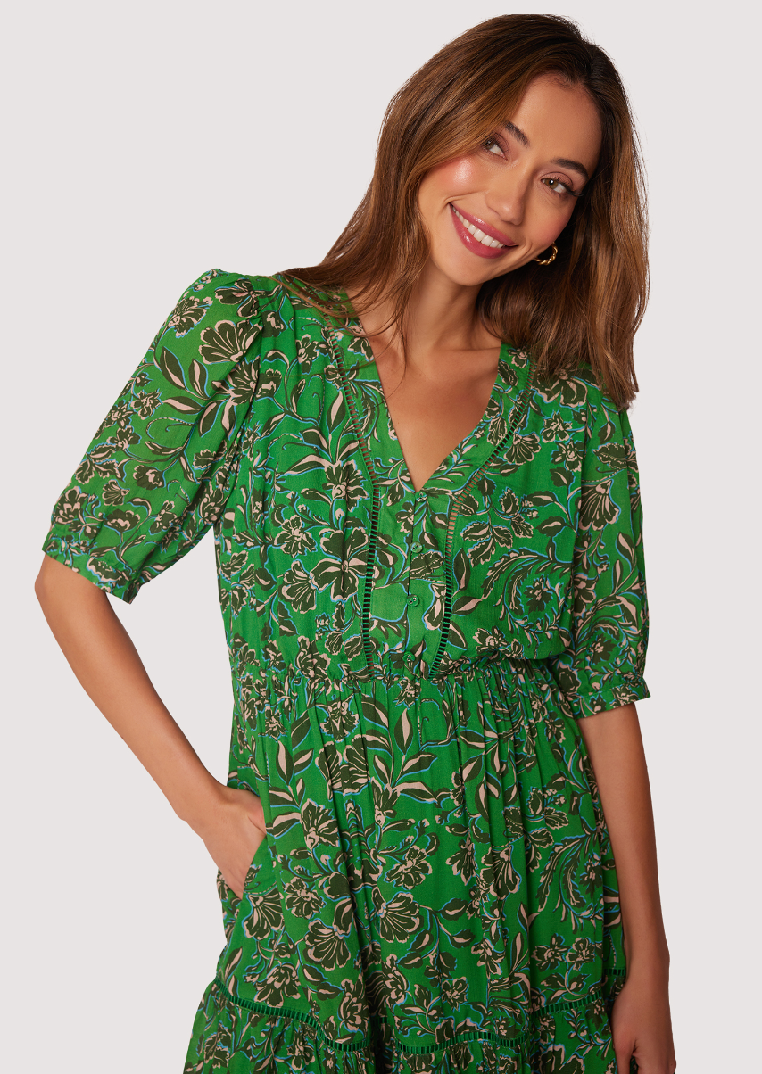 Genevieve Midi Dress - Black & Cream | KoaWood Ranch Genevieve Midi Dress - Black & Cream | KoaWood Ranch