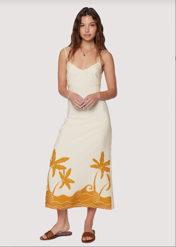 Sefina Maxi Dress -  Cream & Mustard