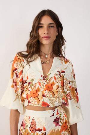 La Belle Long Sleeve Linen Blouse