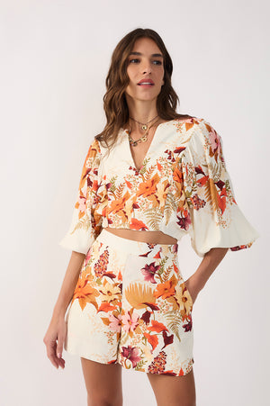 La Belle Long Sleeve Linen Blouse