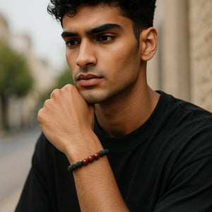 Koa Wood and Lava Beads Bracelet