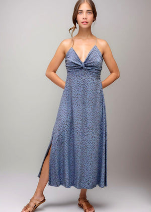 Lorena Midi Dress in Granelli Blue