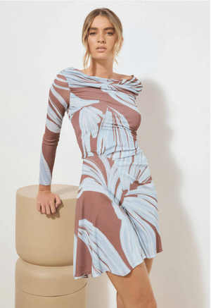 テンポプリントマキシドレス