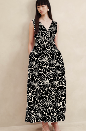 Moana Maxi Dress - Vintage Flowers Black