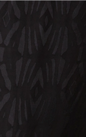 Geometric Print Silky Button Down Top - Black