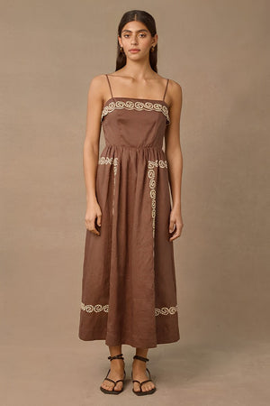 Ora Midi Dress - Cocoa