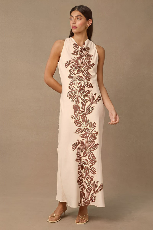 Palmera Maxi Dress in Cream Floral