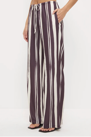 Lara Pant - Painterly Plum Stripe