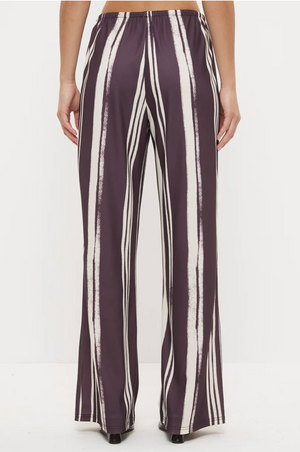 Lara Pant - Painterly Plum Stripe