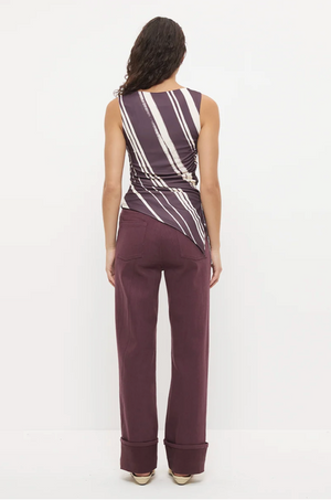 Lara Top - Painterly Plum Stripe