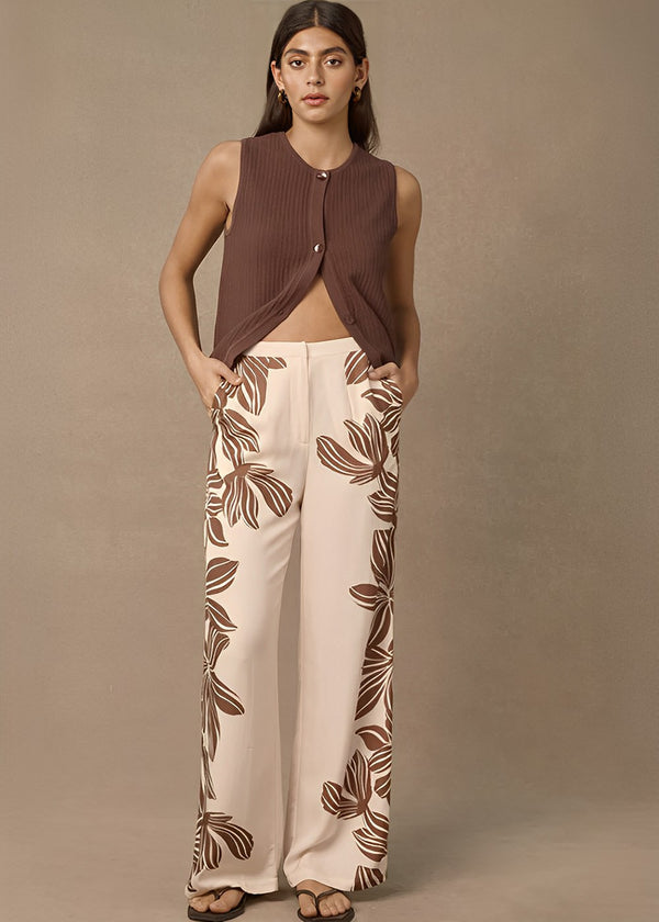 Palmera Pant - Cream Floral