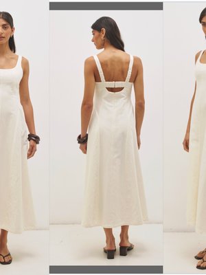 Rosario Ruched Dress - Off-White
