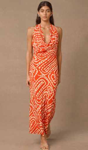 Tempo Print Maxi Dress