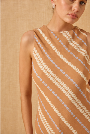 テンポプリントマキシドレス