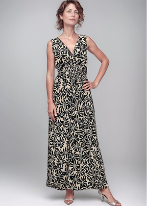 Noelle Maxi Dress - Aloha Black