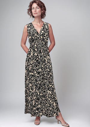 Noelle Maxi Dress - Aloha Black