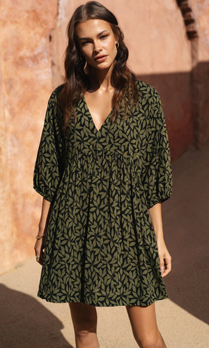 Nysa Mini Dress in Petaline Black